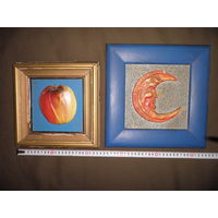Картины в рамках Яблоко и Луна(объёмные).С рубля.