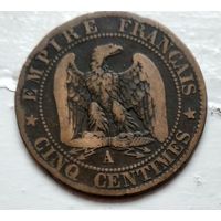 Франция 5 сантимов, 1855 A - Париж 2-6-5