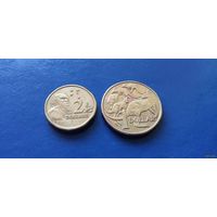 2 доллара и 1 доллар 1984-1988 год Австралия (Состояние на фото,в лоте 2 монеты)