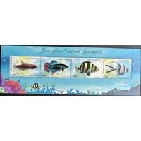 Марки Индонезия 2021 Фауна. Рыбы. Малотиражный блок 10000 MNH
