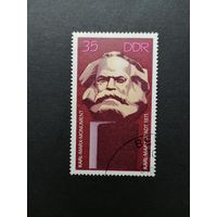ГДР 1971 Марка "Монумент в Хемнице (Карл-Маркс-штадт), посвященный Карлу Марксу" (спецгашение с клеем) Mi.1706 каталог 0.40 евро
