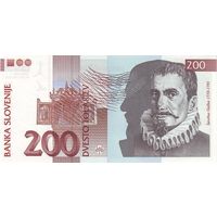 Словения 200 толаров образца 2001 года UNC p15c
