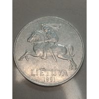 Литва 5 центов  1991 года .