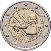 2 евро 2025 Греция Ласкарина Бубулина UNC из ролла