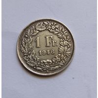 1 франк 1946г. 835пр.,Швейцария.