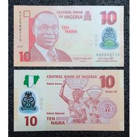 10 найра Нигерия 2024 г. UNC серия НН (полимер)