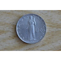 Ватикан 10 лир 1952 с 1 руб