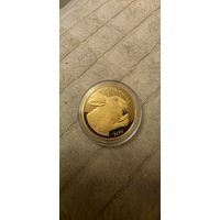 Заяц золото 50 рублей с брильянтом 2014.тираж1000штук