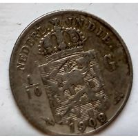 Голландская Ост-Индия 1/10 гульдена, 1909 1-7-21