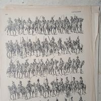 КАВАЛЕРИЯ.   Энциклопедическая гравюра.  кон.19в. 31х24см.  Франция .