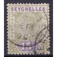 60.BrKSe. Великобритания. Колонии. Сейшельские острова. Виктория. Стандарт. 15C. 1893 г. Mi.#16.