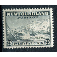 Британские колонии - Ньюфаундленд - 1932/41г. - корабли, рыболовецкие суда, перфорация 12 1/2, 25 с - 1 марка - MLH [Mi 182 C]. #3-WB-96-A-1