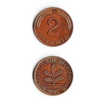 2 пфеннига Германия 1995 года(D)
