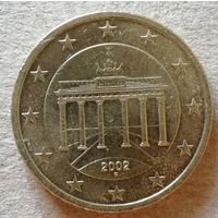Германия 50 евроцентов "F" 2002 год, KM# 212