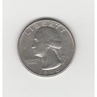 Квотер (25 центов) США 1990 D Лот 8033