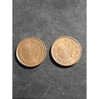 Германия 1 евроцент 2014 A D