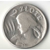 Польша 2 злотых 1925 г. Без точки после даты
