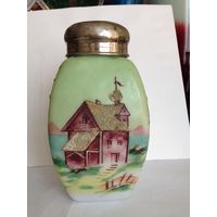Чайница, Россия, 19 век, стекло, живопись, зернь, раритет, снижена цена