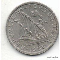 Португальская Республика (Португалия). 2.5 эскудо 1980, 1985. Корабль. Парусник. Погодовка. Цена за одну монету.