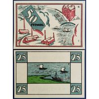 Нотгельд. 25 и 50 пфенниг. 2 шт. 1920 г. Германия. Unc.
