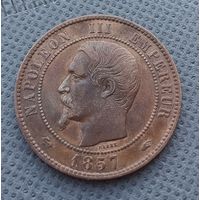 Франция 10 сантимов 1857 год, А-Париж, KM# 771