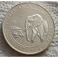 Сомали 100 шиллингов 2010 Слон унция 999