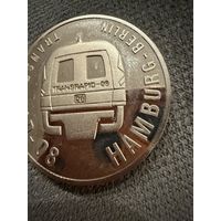 Монета. 5 Либерийских Долларов  в честь Transrapid-08 Монорельсовая дорога Гамбург-Берлин