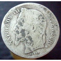 1 франк периода 1866,1867,1868,1869,1870 (3) серебро