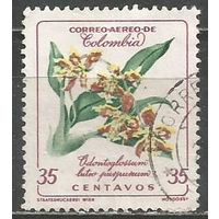 Колумбия. Цветы. Одонтоглоссум. 1960г. Mi#914.