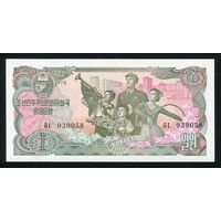 Северная Корея. КНДР 1 вона 1978 г. P18b. Зеленая печать. UNC