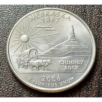 США , 2006     P    Квотер штата Небраска    ( 1-7-4 )