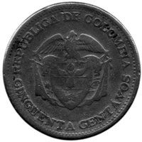 РЕСПУБЛИКА КОЛУМБИЯ 50 СЕНТАВО 1959 г