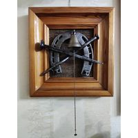 Панно. Колокольчик придверный, оберег. Инсталляция. Старинная ковка, поддужный колокольчик.