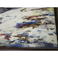 Картина "Зимний этюд", автор Дзюбак, масло