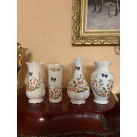 Ваза Aynsley Бабочки Цветы Англия костяной фарфор винтаж цена за одну