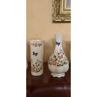 Ваза Aynsley Бабочки Цветы Англия костяной фарфор винтаж цена за одну