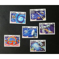 Куба 1980 г. Программа ИНТЕРКОСМОС. Международные полеты в Космос, полная серия из 6 марок #0072-K1P8