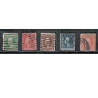 США-1910, (Скотт.374-379), гаш. , Стандарт, Президенты,