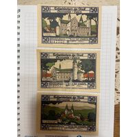 Нотгельд 50-50-50 пфеннигов Германия Вернрод Харц-0301