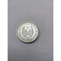 Германия, 5 ( рейхс) марок Третий рейх,1936 ,буква J,хорошее состояние