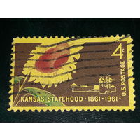 США 1961 Флора. Подсолнух. 100 лет штату Канзас