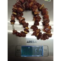 Бусы необработанный янтарь