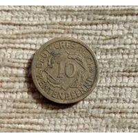 Werty71 Германия 10 рентенпфеннигов 1924 А пфеннигов Веймар