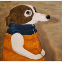 Картина маслом "Зимний дозор" 40х40см