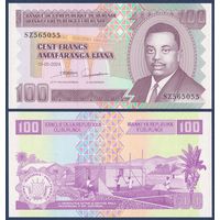 Бурунди, 100 франков 2024 г, P-44 (SZ, принц Луи Рвагасоре, строительство дома), UNC