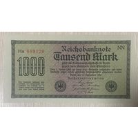 Банкнота 1000 марок 1922 год. Веймарская республика. С рубля без МЦ.