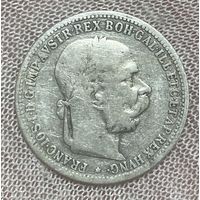 Монета Австро-Венгрия 1 крона 1893 год. Франц Иосиф I. Серебро