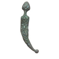 Накладка, сабля. Дореволюционная. Миниатюра с остатками эмали. 5 см. Бронза.