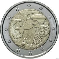 2 евро 2022 Испания 35 лет программы Erasmus UNC из ролла