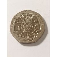 Великобритания 20 пенсов 2005